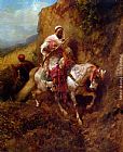 Adolf Schreyer Famous Paintings - The Warrier